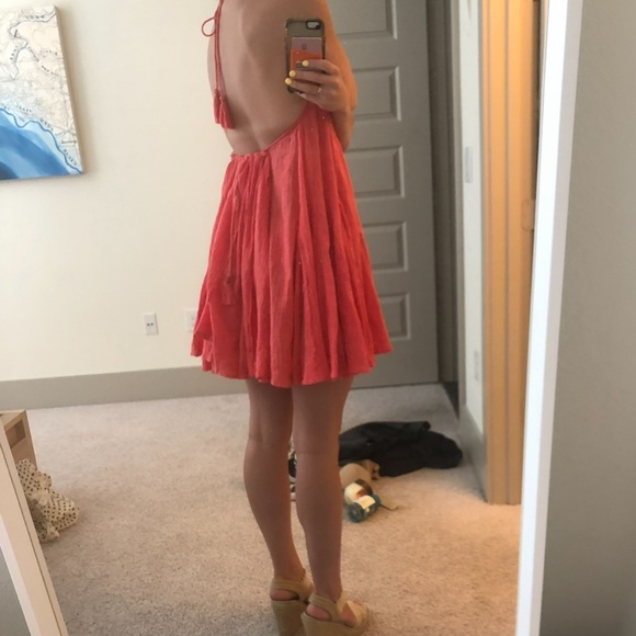 Free People Halter Coral Pink Flowy Dress - Picture 3 of 3